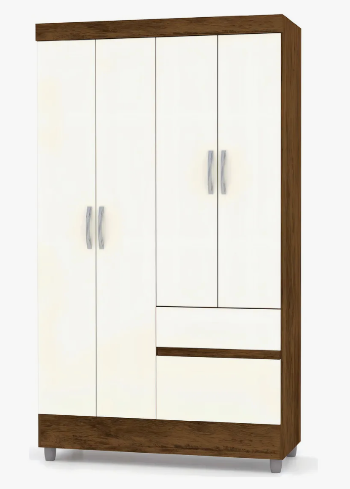 Guarda-Roupas Solteiro Panama com 4 Portas Imbuia