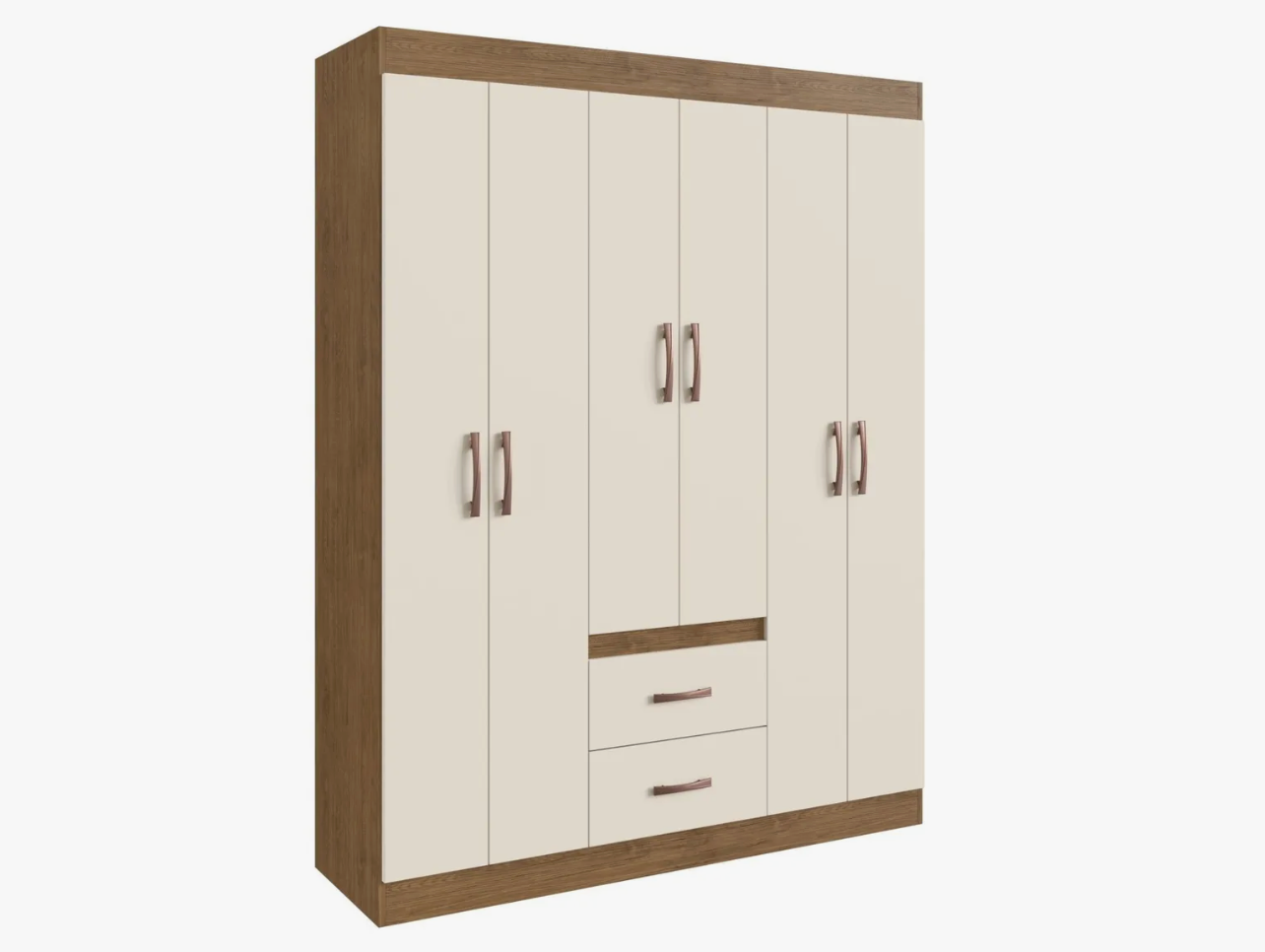 Guarda-Roupas Solteiro Montevideu com 6 Portas e 2 Gavetas