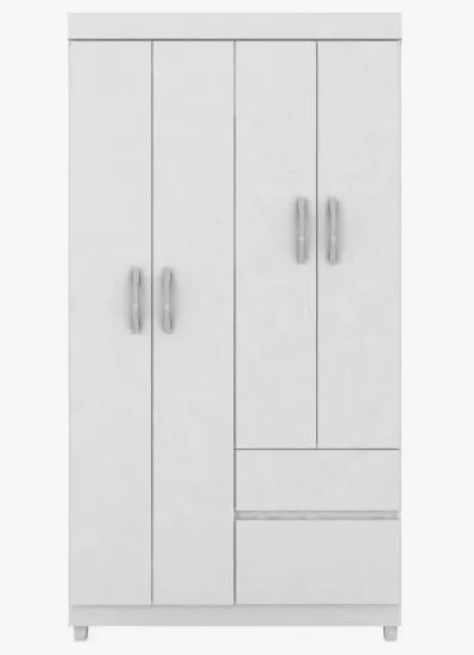 Guarda-Roupas Solteiro Lotus Demóbile com 4 Portas – Branco
