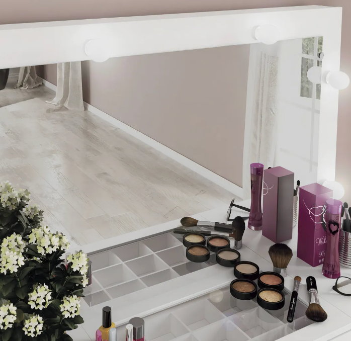 Penteadeira Camarim com 7 Gavetas França Politorno – Branco - Image 4