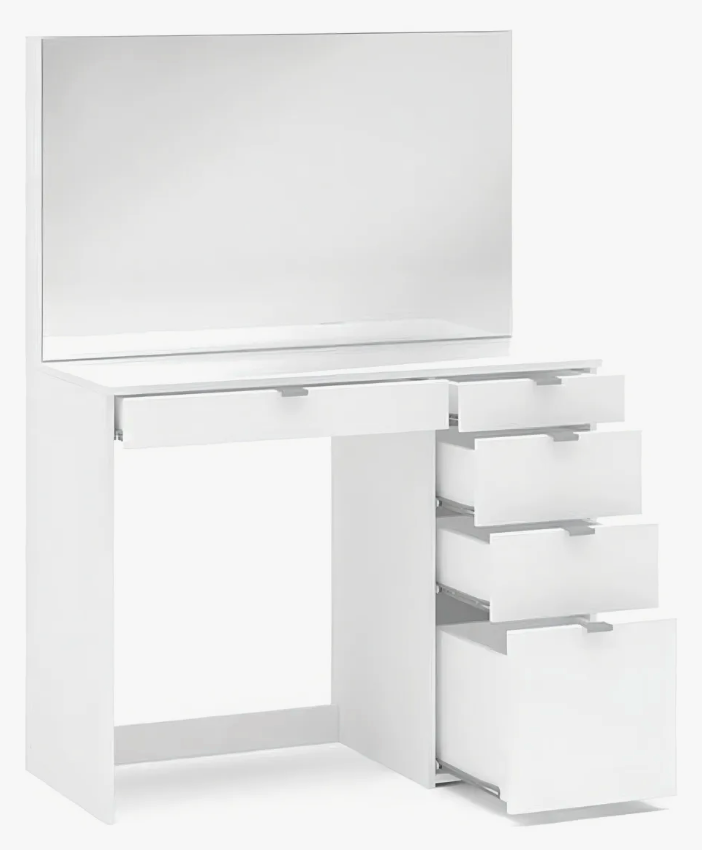 Penteadeira com 5 Gavetas e Divisor Linden Politorno – Branco - Image 2