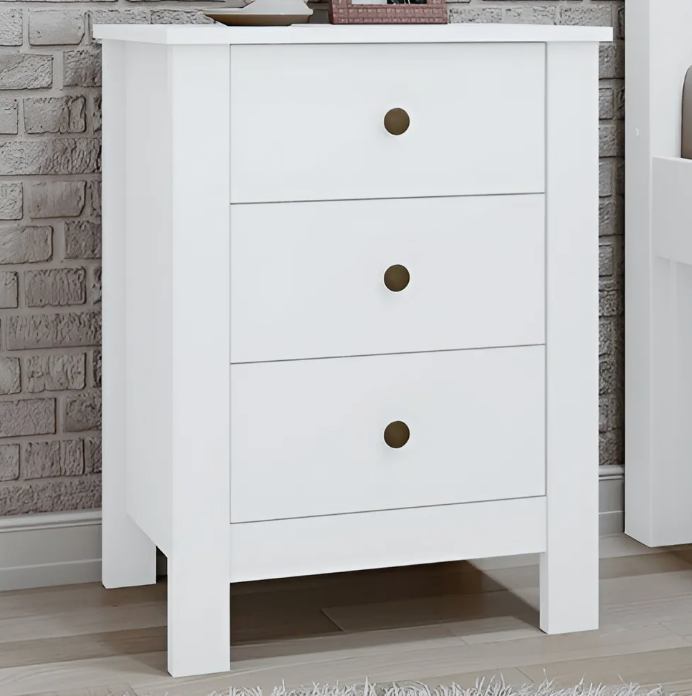 Mesa De Cabeceira Móveis Lopas MDF Branco - Image 2