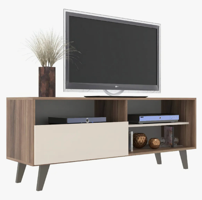 Rack para TV até 55” com 3 Nichos e 1 Porta