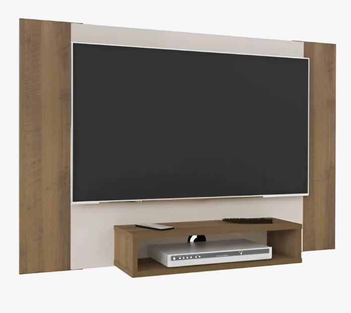 Painel para TV até 40” Cine Artely com 1 Nicho – Off White/Pinho