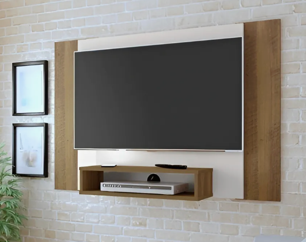 Painel para TV até 40” Cine Artely com 1 Nicho – Off White/Pinho - Image 5