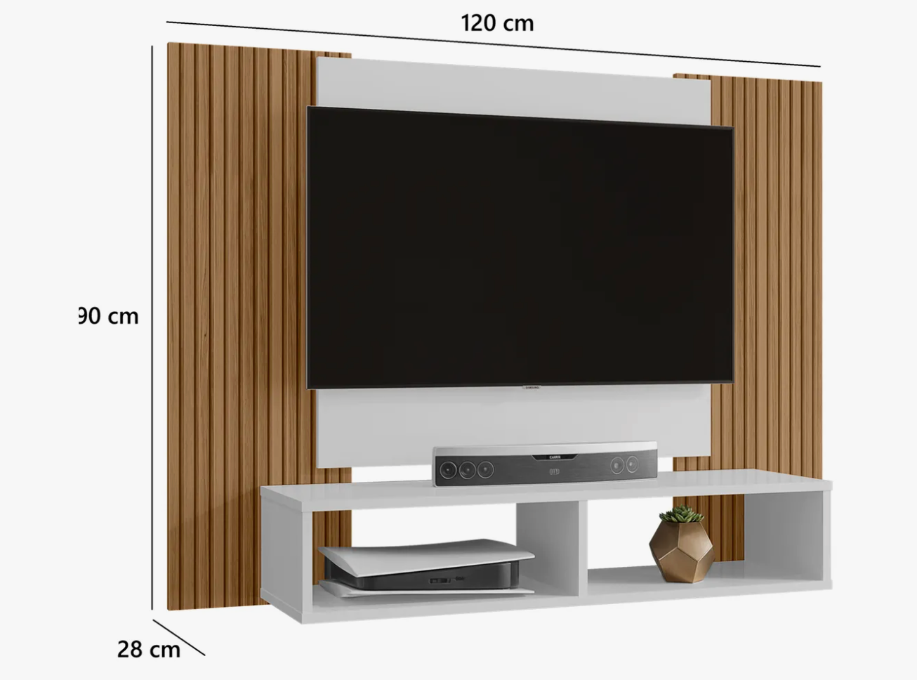 Painel para TV até 42 Polegadas 2 Nichos Navi - Image 3